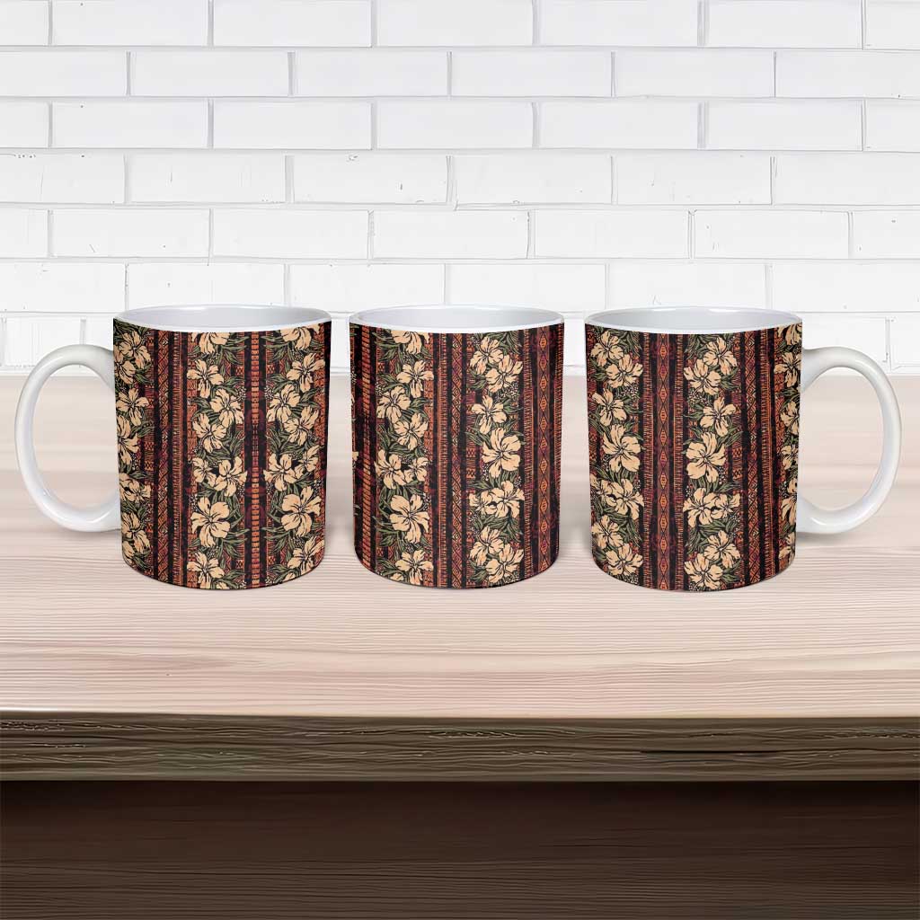 Hawaii Hibiscus Ceramic Mug Retro Style - Polynesian Pride