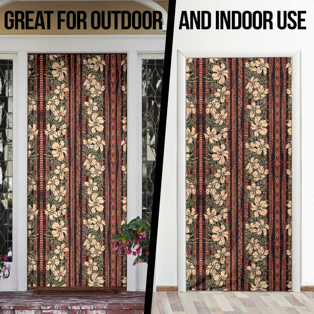 Hawaii Hibiscus Door Cover Retro Style - Polynesian Pride