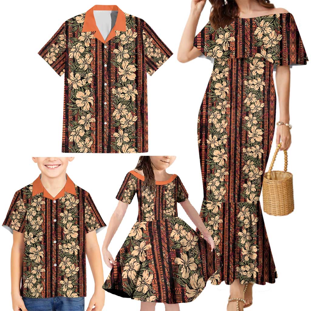 Hawaii Hibiscus Family Matching Mermaid Dress and Hawaiian Shirt Retro Style LT01 - Polynesian Pride