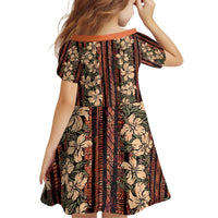 Hawaii Hibiscus Family Matching Off Shoulder Short Dress and Hawaiian Shirt Retro Style - Polynesian Pride