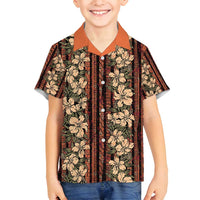 Hawaii Hibiscus Family Matching Puletasi and Hawaiian Shirt Retro Style LT01 Son's Shirt Brown - Polynesian Pride