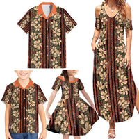 Hawaii Hibiscus Family Matching Summer Maxi Dress and Hawaiian Shirt Retro Style - Polynesian Pride