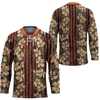 Hawaii Hibiscus Hockey Jersey Retro Style - Polynesian Pride