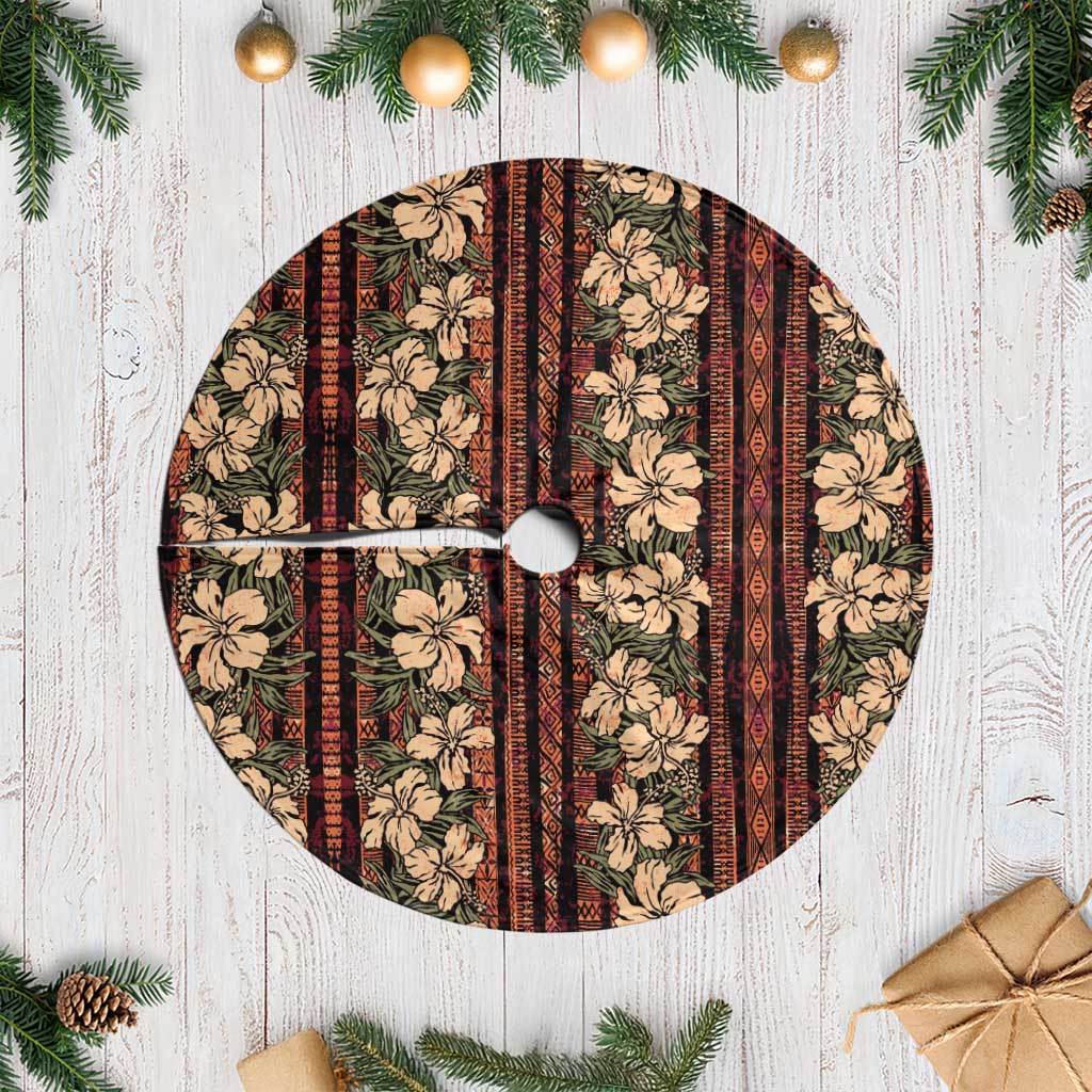 Hawaii Hibiscus Tree Skirt Retro Style - Polynesian Pride