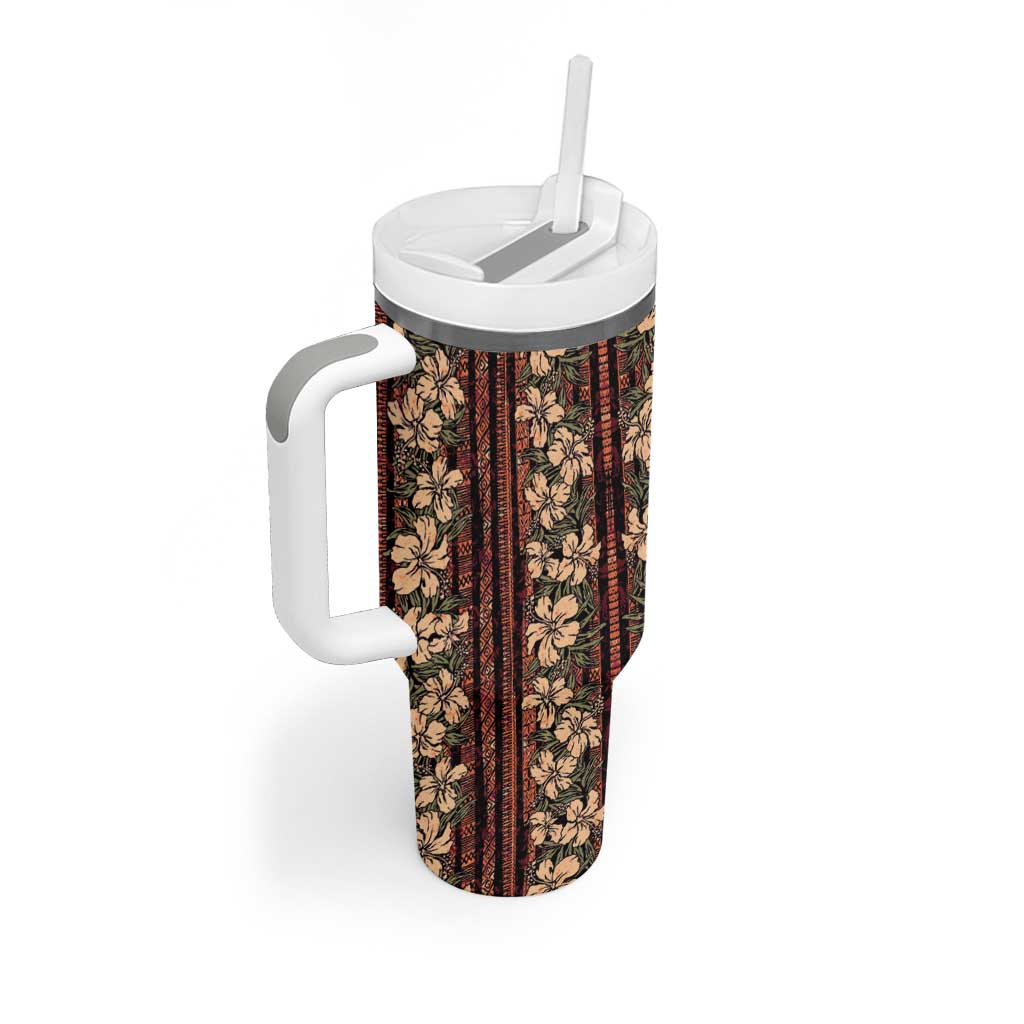 Hawaii Hibiscus Tumbler With Handle Retro Style - Polynesian Pride