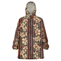 Hawaii Hibiscus Wearable Blanket Hoodie Retro Style - Polynesian Pride