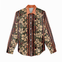 Hawaii Hibiscus Women Casual Shirt Retro Style - Polynesian Pride