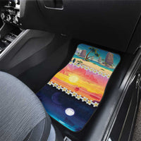 Hawaii Beach Landscape Time-Lapse Car Mats Tropical Plumeria Flowers - Polynesian Pride