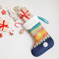 Hawaii Beach Landscape Time-Lapse Christmas Stocking Tropical Plumeria Flowers - Polynesian Pride