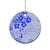 Fiji Masi With Hibiscus Tapa Tribal Ceramic Ornament Blue Pastel LT01 - Polynesian Pride