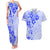 Fiji Masi With Hibiscus Tapa Tribal Couples Matching Tank Maxi Dress and Hawaiian Shirt Blue Pastel LT01 Blue - Polynesian Pride