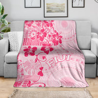 Fiji Masi With Hibiscus Tapa Tribal Blanket Pink Pastel LT01 - Polynesian Pride