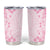 Fiji Masi With Hibiscus Tapa Tribal Tumbler Cup Pink Pastel