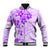 Fiji Masi With Hibiscus Tapa Tribal Baseball Jacket Purple Pastel LT01 Unisex Purple - Polynesian Pride