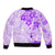 Fiji Masi With Hibiscus Tapa Tribal Bomber Jacket Purple Pastel LT01 - Polynesian Pride