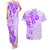 Fiji Masi With Hibiscus Tapa Tribal Couples Matching Tank Maxi Dress and Hawaiian Shirt Purple Pastel LT01 Purple - Polynesian Pride
