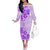 Fiji Masi With Hibiscus Tapa Tribal Off The Shoulder Long Sleeve Dress Purple Pastel LT01 Women Purple - Polynesian Pride