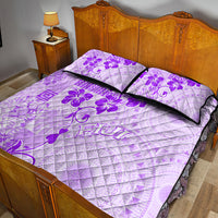 Fiji Masi With Hibiscus Tapa Tribal Quilt Bed Set Purple Pastel LT01 - Polynesian Pride