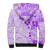 Fiji Masi With Hibiscus Tapa Tribal Sherpa Hoodie Purple Pastel LT01 - Polynesian Pride