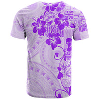 Fiji Masi With Hibiscus Tapa Tribal T Shirt Purple Pastel LT01 - Polynesian Pride