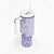 Fiji Masi With Hibiscus Tapa Tribal Tumbler With Handle Purple Pastel