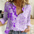 Fiji Masi With Hibiscus Tapa Tribal Women Casual Shirt Purple Pastel LT01 Female Purple - Polynesian Pride