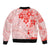 Fiji Masi With Hibiscus Tapa Tribal Bomber Jacket Red Pastel LT01 - Polynesian Pride