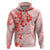 Fiji Masi With Hibiscus Tapa Tribal Hoodie Red Pastel LT01 Zip Hoodie Red - Polynesian Pride