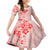 Fiji Masi With Hibiscus Tapa Tribal Kid Short Sleeve Dress Red Pastel LT01 KID Red - Polynesian Pride