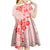 Fiji Masi With Hibiscus Tapa Tribal Kid Short Sleeve Dress Red Pastel LT01 - Polynesian Pride