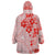 Fiji Masi With Hibiscus Tapa Tribal Wearable Blanket Hoodie Red Pastel LT01 - Polynesian Pride