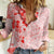 Fiji Masi With Hibiscus Tapa Tribal Women Casual Shirt Red Pastel LT01 Female Red - Polynesian Pride