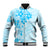 Fiji Masi With Hibiscus Tapa Tribal Baseball Jacket Sky Blue Pastel LT01 Unisex Blue - Polynesian Pride