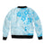 Fiji Masi With Hibiscus Tapa Tribal Bomber Jacket Sky Blue Pastel LT01 - Polynesian Pride