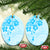 Fiji Masi With Hibiscus Tapa Tribal Ceramic Ornament Sky Blue Pastel LT01 Oval Blue - Polynesian Pride