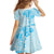 Fiji Masi With Hibiscus Tapa Tribal Kid Short Sleeve Dress Sky Blue Pastel LT01 - Polynesian Pride
