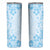 Fiji Masi With Hibiscus Tapa Tribal Skinny Tumbler Sky Blue Pastel