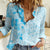 Fiji Masi With Hibiscus Tapa Tribal Women Casual Shirt Sky Blue Pastel LT01 Female Blue - Polynesian Pride