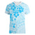 Fiji Masi With Hibiscus Tapa Tribal Women V Neck T Shirt Sky Blue Pastel LT01 Female Blue - Polynesian Pride