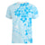 Fiji Masi With Hibiscus Tapa Tribal Women V Neck T Shirt Sky Blue Pastel LT01 - Polynesian Pride