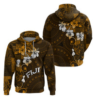 Fiji Masi With Hibiscus Tapa Tribal Hoodie Gold Version LT01 - Polynesian Pride
