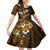 Fiji Masi With Hibiscus Tapa Tribal Kid Short Sleeve Dress Gold Version LT01 KID Gold - Polynesian Pride