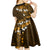 Fiji Masi With Hibiscus Tapa Tribal Kid Short Sleeve Dress Gold Version LT01 - Polynesian Pride