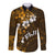Fiji Masi With Hibiscus Tapa Tribal Long Sleeve Button Shirt Gold Version LT01 Unisex Gold - Polynesian Pride