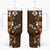 Fiji Masi Tumbler With Handle Fijian Hibiscus Tapa Gold Version