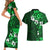 Fiji Masi Couples Matching Short Sleeve Bodycon Dress and Hawaiian Shirt Fijian Hibiscus Tapa Green Version LT01 - Polynesian Pride