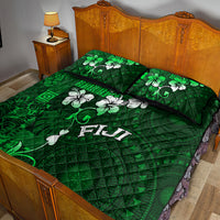 Fiji Masi Quilt Bed Set Fijian Hibiscus Tapa Green Version LT01 - Polynesian Pride