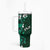 Fiji Masi Tumbler With Handle Fijian Hibiscus Tapa Green Version