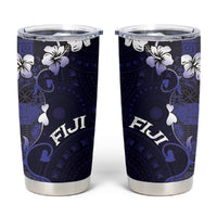 Fiji Masi Tumbler Cup Fijian Hibiscus Tapa Navy Blue Version