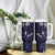 Fiji Masi Tumbler With Handle Fijian Hibiscus Tapa Navy Blue Version